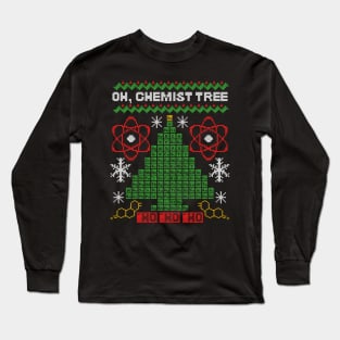 Oh Chemist Tree Funny Christmas Chemistry Long Sleeve T-Shirt